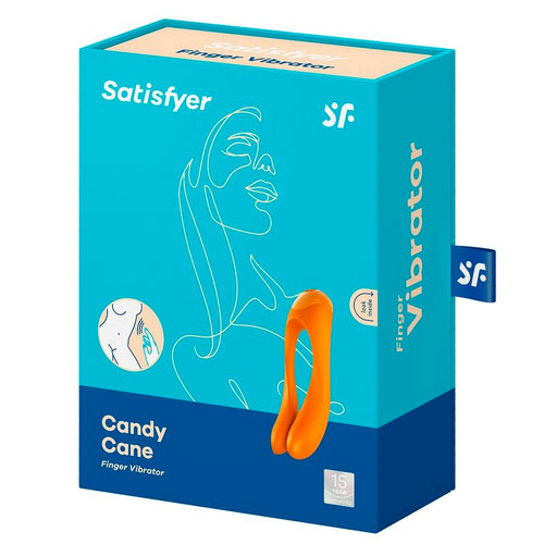 SATISFYER - VIBRADOR DE DEDO CANDY CANE LARANJA