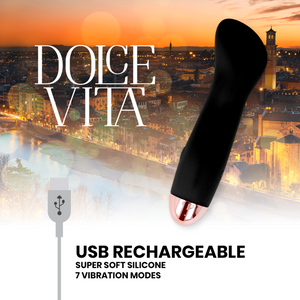 DOLCE VITA - VIBRADOR RECARREGÁVEL ONE BLACK 10 SPEED