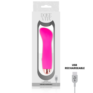 DOLCE VITA - VIBRADOR RECARREGÁVEL UM PINK 7 VELOCIDADE