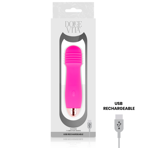 DOLCE VITA - VIBRADOR RECARREGÁVEL DE TRÊS VELOCIDADES PINK 7