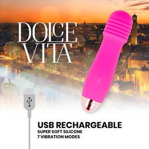 DOLCE VITA - VIBRADOR RECARREGÁVEL DE TRÊS VELOCIDADES PINK 7