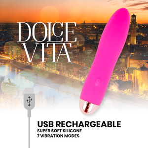 DOLCE VITA - VIBRADOR RECARREGÁVEL QUATRO PINK 7 VELOCIDADES