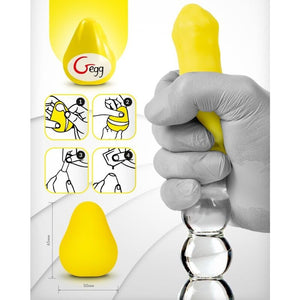 G-VIBE - OVO MASTURBADOR TEXTURADO AMARELO REUTILIZVEL