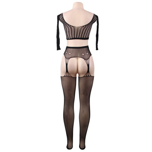 QUEEN LINGERIE - BODYSTOCKING TOP MANGA COMPRIDA S/L