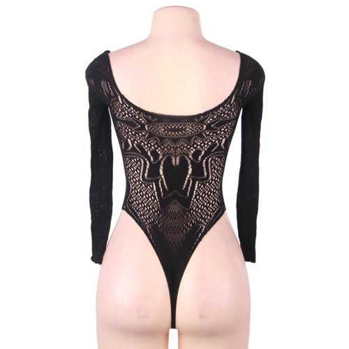 QUEEN LINGERIE - TEDDY MANGA COMPRIDA S/L