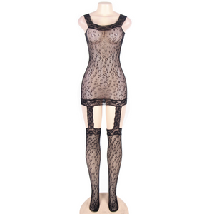 QUEEN LINGERIE - BODYSTOCKING ESTILO LEOPARDO S/L