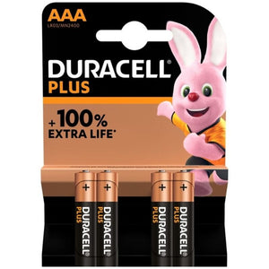 DURACELL - BATERIA ALCALINA PLUS POWER 100 AAA LR03 4 UNIDADE