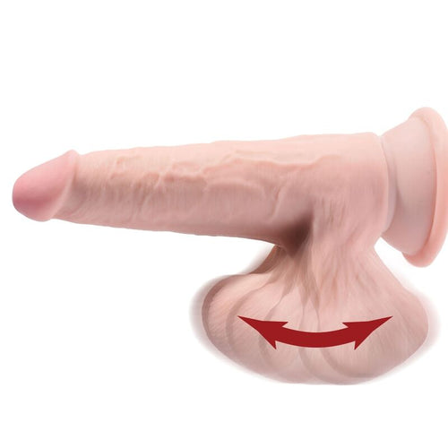 KING COCK - PLUS 3D DILDO BALANANDO BOLAS 24.5 CM PELE CLARA