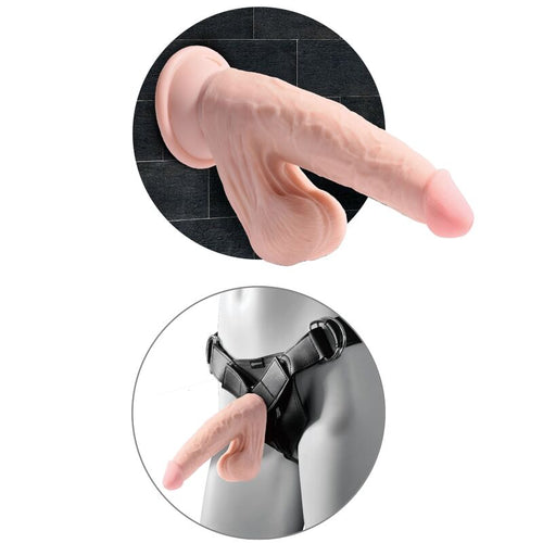 KING COCK - PLUS 3D DILDO BALANANDO BOLAS 24.5 CM PELE CLARA