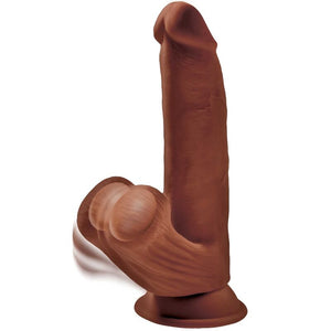 KING COCK - PLUS 3D BOLAS DE BALANO DE DILDO 24.5 CM CASTANHO