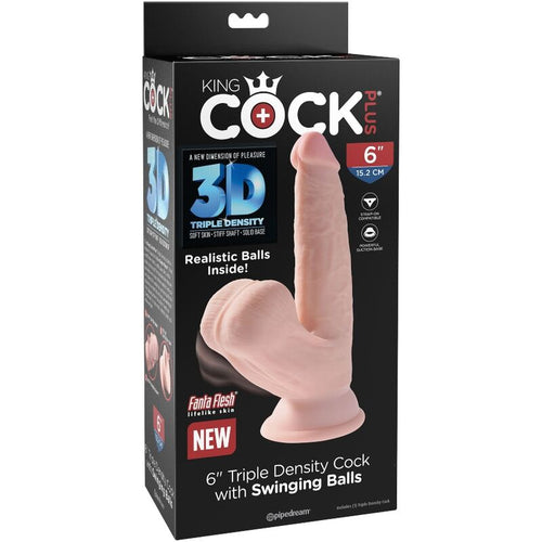 KING COCK - PLUS BOLAS DE BALANO DE DILDO 3D 12.7 CM