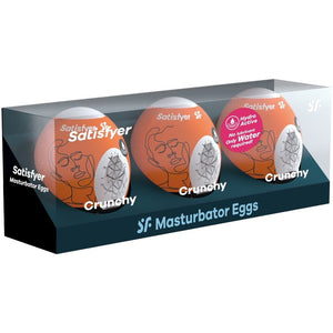 SATISFYER - 3 OVOS MASTURBADORES NAUGHTY, SAVAGE & CRUNCHY