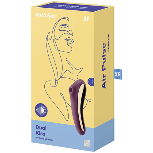 SATISFYER - VIBRADOR DUAL KISS AIR PULSE VINHO TINTO