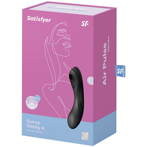 SATISFYER - VIBRADOR DE PULSO DE AR CURVY TRINITY 4 PRETO