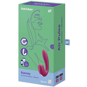 SATISFYER - APLICATIVO ESTIMULADOR E VIBRADOR SUNRAY VERMELHO