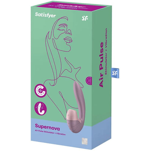 SATISFYER - ESTIMULADOR DE PULSO DE AR SUPERNOVA E VIBRAO BRANCO