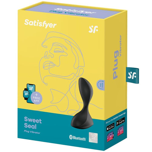 SATISFYER - APLICATIVO DE PLUGUE VIBRATÓRIO SWEET SEAL PRETO