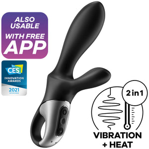 SATISFYER - HEAT CLIMAX+ APP VIBRADOR ANAL PRETO