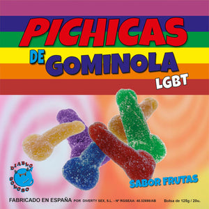 PRIDE - FRUTAS DE PÊNIS GOMAS COM AÚCAR LGBT