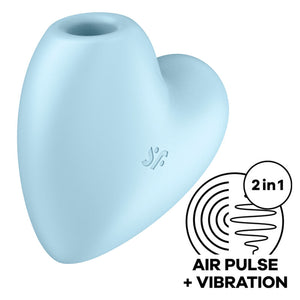 SATISFYER - CUTIE HEART ESTIMULADOR DE PULSO E VIBRADOR DE AR AZUL