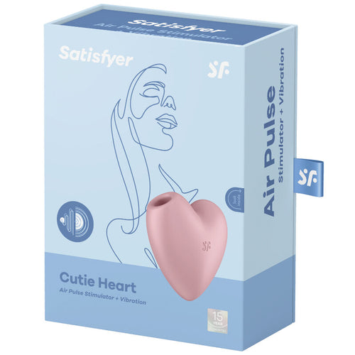 SATISFYER - CUTIE HEART ESTIMULADOR DE PULSO E VIBRADOR DE AR AZUL