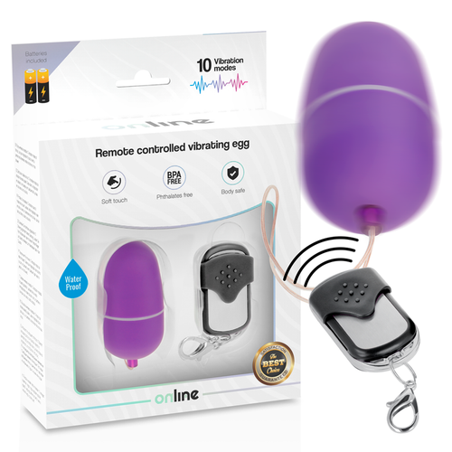 ONLINE - OVO VIBRANTE COM CONTROLE REMOTO M LILAC