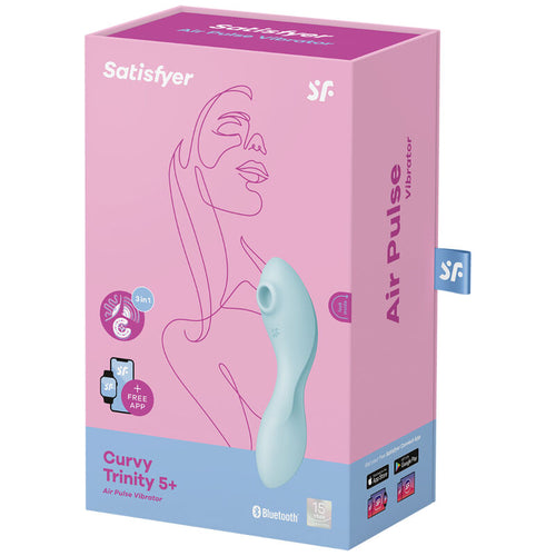 SATISFYER - CURVY TRINITY 5 ESTIMULADOR DE PULSO DE AR E APLICATIVO VIBRADOR BRANCO