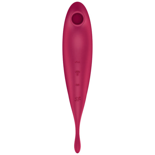 SATISFYER - TWIRLING PRO+ ESTIMULADOR DE PULSO DE AR E APLICATIVO VIBRADOR VERMELHO