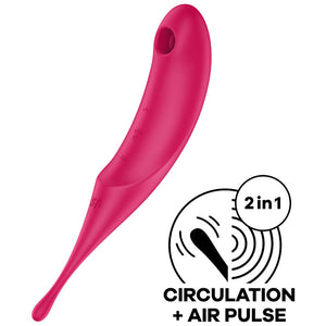 SATISFYER - ESTIMULADOR E VIBRADOR DE PULSO TWIRLING PRO AIR VERMELHO