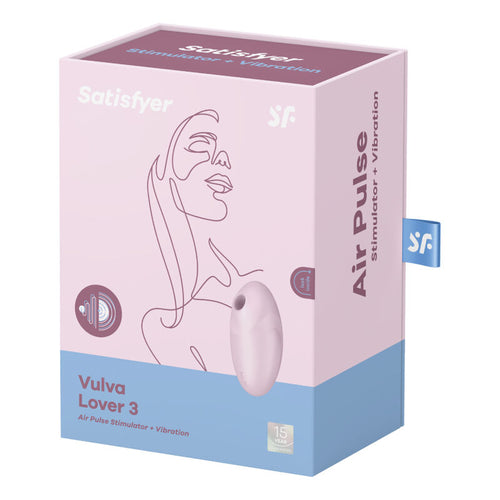 SATISFYER - ESTIMULADOR E VIBRADOR DE PULSO DE AR VULVA LOVER 3 PRETO