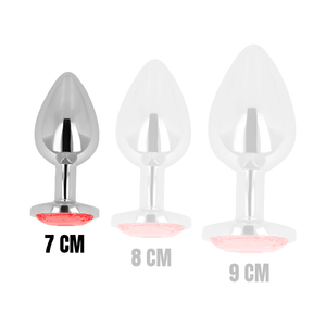 OHMAMA - PLUG ANAL COM CRISTAL VERMELHO 7 CM