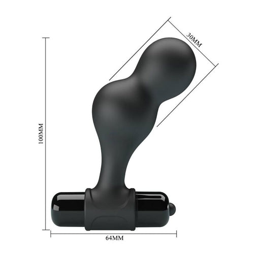 MR PLAY - PLUG ANAL VIBRADOR DE SILICONE PRETO