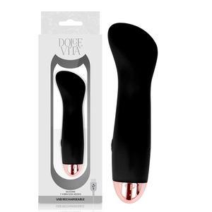 DOLCE VITA - VIBRADOR RECARREGÁVEL ONE BLACK 10 SPEED