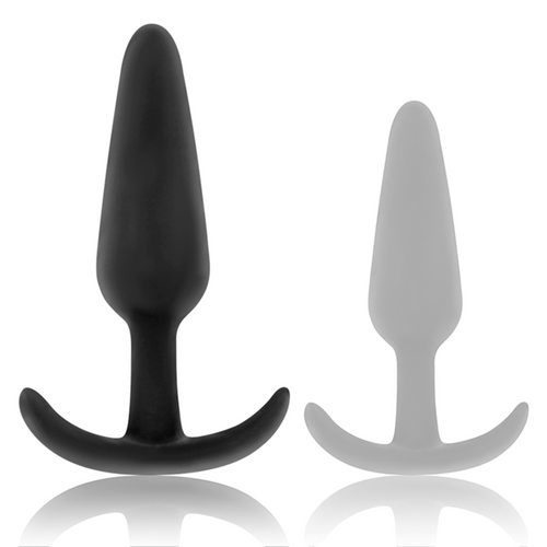 BLACK&SILVER - PLUG ANAL DE SILICONE KAEL COM CABO MÉDIO