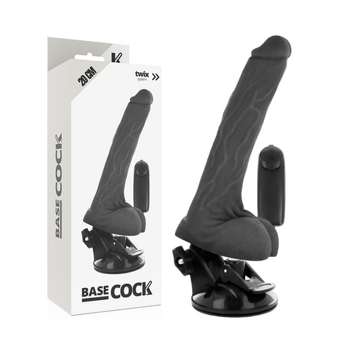 BASECOCK - VIBRADOR DE CONTROLE REMOTO NATURAL REALISTA COM TESTÍCULOS 20 CM -O- 4 CM