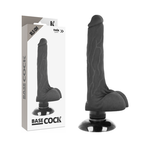 BASECOCK - VIBRADOR REALÍSTICO 2-1 NATURAL 18.5 CM -O- 4 CM