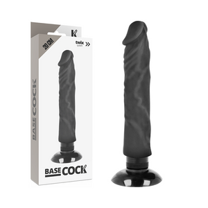 BASECOCK - VIBRADOR REALÍSTICO 2-1 NATURAL 20 CM -O- 4 CM