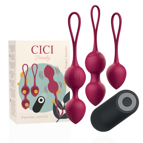 CICI BEAUTY - CONTROLE REMOTO PREMIUM SILICONE 3 VIBRANTES KEGEL BEADS