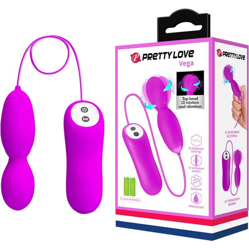 PRETTY LOVE - MASSAGER DE ROTAO E VIBRAO VEGA 12 FUNÕES FÚCSIA