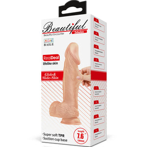 BAILE - PRETTY LOVE ENCONTRO ZEBULON DILDO REALÍSTICO FLEXÍVEL 19.4 CM NATURAL