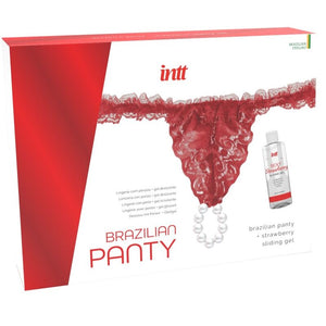 INTT RELEASES - CALÇA VERMELHA BRASILEIRA COM PÉROLAS E GEL LUBRIFICANTE 50 ML