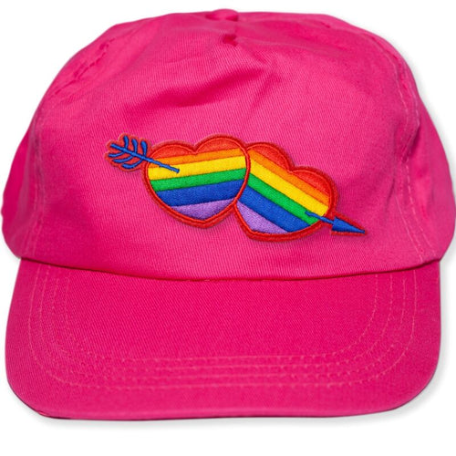 PRIDE - BONÉ FUSCIA COM O CORAO LGBT