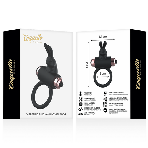 COQUETTE CHIC DESIRE - ANEL COM VIBRADOR PRETO/ OURO