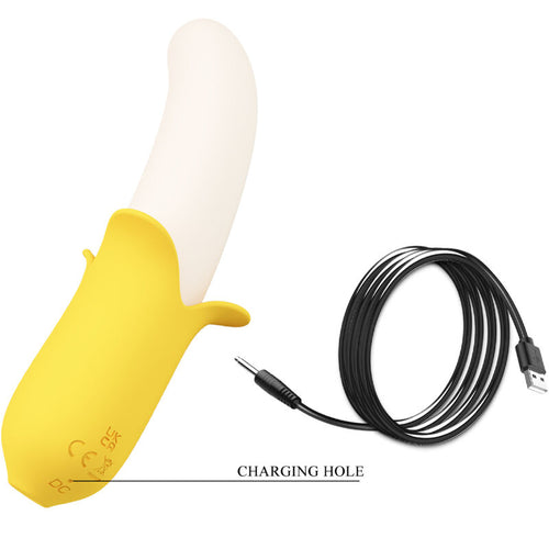 PRETTY LOVE - BANANA GEEK SUPER POWER 7 VIBRAÕES PARA CIMA E PARA BAIXO SILICONE PRETO