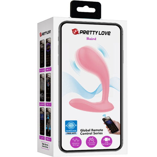 PRETTY LOVE - BAIRD G-SPOT 12 VIBRAÕES RECARREGVEL ROSA APLICATIVO