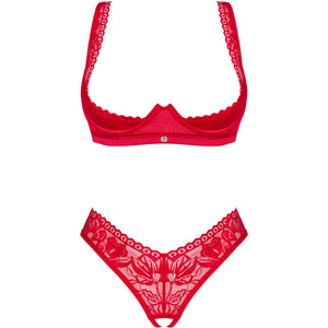 OBSESSIVE - CONJUNTO LACELOVE DUAS PEAS CUPLESS VERMELHO XS/S