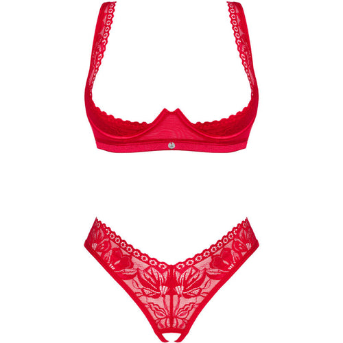 OBSESSIVE - CONJUNTO LACELOVE DUAS PEAS CUPLESS VERMELHO XS/S