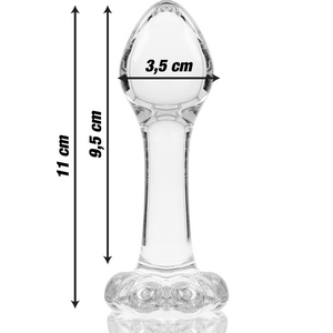 NEBULA SERIES BY IBIZA - MODELO 2 ANAL PLUG VIDRO BOROSILICADO TRANSPARENTE 11 CM -O- 3.5 CM