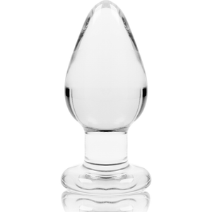 NEBULA SERIES BY IBIZA - MODELO 3 ANAL PLUG VIDRO BOROSILICADO TRANSPARENTE 11 CM -O- 5 CM