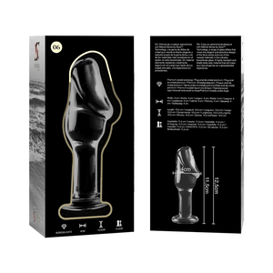 NEBULA SERIES BY IBIZA - MODELO 6 ANAL PLUG VIDRO BOROSILICADO TRANSPARENTE 12.5 CM -O- 4 CM